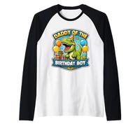 Daddy of The Birthday Boy Tyranasaurus Dinosaure Dinosaure Enfants Manche Raglan