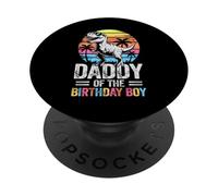 Daddy of The Birthday Party Outfit Dinosaure Dad PopSockets PopGrip Adhésif