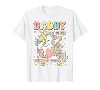 Daddy of The Birthday Princess Unicorn Birthday Girl's Dad T-Shirt, Homme, Blanc, L