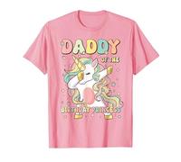 Daddy of The Birthday Princess Unicorn Birthday Girl's Dad T-Shirt, Homme, Rose, M