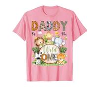 Daddy of The Wild One Safari Jungle 1er Anniversaire pour Enfant T-Shirt, Homme, Rose, M