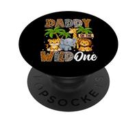 Daddy of The Wild One Safari Jungle Animals 1er Anniversaire PopSockets PopGrip Adhésif