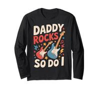 Daddy RockSo Do I Father's Day Rock Music Lover Kids Manche Longue