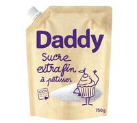 DADDY Sucre Extra Fin à Pâtisser 750g - Sucre de Betterave 100% Français Non Raffiné, Cultivé et Emballé en France, Bouteille Pratique à Bouchon Hermétique - Lot de 4