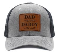 Daddy to Be Dad in The Street Daddy in The Sheets Hat Daddy Leather Patch Baseball Cap Gifts for Him Father's Day Birthday (Gray Black)