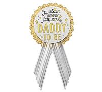 Daddy to Be Pin Twinkle Little Star Épingle à porter pour fête prénatale Blanc et or, It's a Girl, It's a Boy Sprinkle
