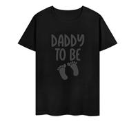 Daddy to Be with Footprints Men's T-Shirt Expecting Dad Gift Father's Day Tee White 3XL