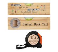 Daddy We Love You Beyond Mesure Outils de maintenance personnalisés Niveau à bulle Décapsuleur Nom personnalisé pour enfant Ruban à mesurer Dad I Love You More Than We Can Mesurer Cadeau pour la fête