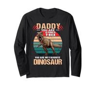 Daddy You are As Strong As T Rex Dinosaur Fathers Day Manche Longue