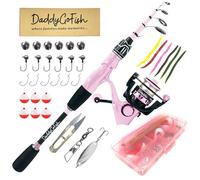 Daddygofish Canne à Pêche Et Moulinet Spinning Télescopique en Fibre De Carbone avec Boîte à Matériel pour Voyage