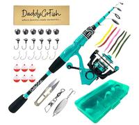 Daddygofish Ensemble Combiné Canne à Pêche Et Moulinet avec Boîte à Matériel | Kit Télescopique en Fibre De Carbone | Moulinet Spinning pour Voyage