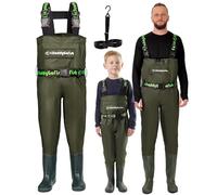 DaddyGoFish Wader De Poitrine pour Enfants Et Adultes, Waders De Pêche Et De Chasse avec Une Poche Et Un Cintre pour Wader