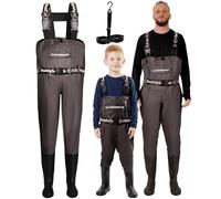 DaddyGoFish Waders de Poitrine pour Enfants et Adultes, Cuissardes de pêche et de Chasse avec Une Poche et Un Cintre