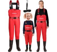DaddyGoFish Waders de Poitrine pour Enfants et Adultes, Cuissardes de pêche et de Chasse avec Une Poche et Un Cintre