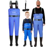 DaddyGoFish Waders de Poitrine pour Enfants et Adultes, Cuissardes de pêche et de Chasse avec Une Poche et Un Cintre