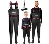 DaddyGoFish Waders de Poitrine pour Enfants et Adultes, Cuissardes de pêche et de Chasse avec Une Poche et Un Cintre