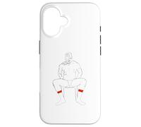 Daddy's Feet Sniffer, Chaussettes Blanches Bande Rouge Coque pour iPhone 16