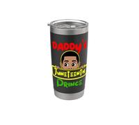 Daddy's Juneteenth Prince Noir Garçon Bébé Garçon Drôle Gobelet isotherme en acier inoxydable double paroi