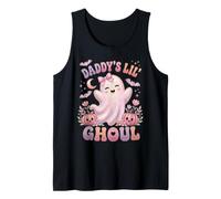 Daddy's Lil' Ghoul Funny Pastel Pink Ghost Halloween Graphic Débardeur