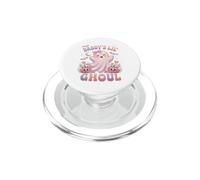 Daddy's Lil' Ghoul Funny Pastel Pink Ghost Halloween Graphic PopSockets PopGrip pour MagSafe