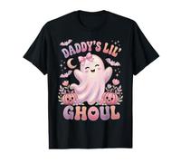 Daddy's Lil' Ghoul Funny Pastel Pink Ghost Halloween Graphic T-Shirt Graphique avec Valeur