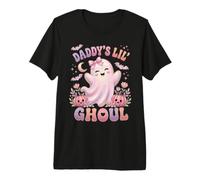 Daddy's Lil' Ghoul Funny Pastel Pink Ghost Halloween Graphic T-Shirt Haut de Gamme