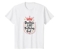 Daddys Little Birthday Girl Dad of The Birthday Girl Couronne T-Shirt, Enfant, Blanc, 12 Ans