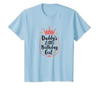 Daddys Little Birthday Girl Dad of The Birthday Girl Couronne T-Shirt, Enfant, Bleu Céleste, 3 Ans
