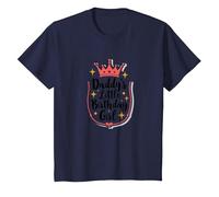 Daddys Little Birthday Girl Dad of The Birthday Girl Couronne T-Shirt, Enfant, Bleu Marine, 12 Ans