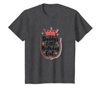 Daddys Little Birthday Girl Dad of The Birthday Girl Couronne T-Shirt, Enfant, Chiné Foncé, 10 Ans
