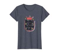 Daddys Little Birthday Girl Dad of The Birthday Girl Couronne T-Shirt, Femme, Bleu Chiné, M