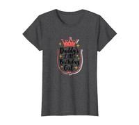 Daddys Little Birthday Girl Dad of The Birthday Girl Couronne T-Shirt, Femme, Chiné Foncé, XL