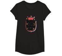 Daddys Little Birthday Girl Dad of The Birthday Girl Couronne T-Shirt, Fille, Noir, XS
