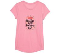 Daddys Little Birthday Girl Dad of The Birthday Girl Couronne T-Shirt, Fille, Rose, M