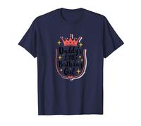 Daddys Little Birthday Girl Dad of The Birthday Girl Couronne T-Shirt, Homme, Bleu Marine, L