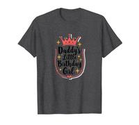 Daddys Little Birthday Girl Dad of The Birthday Girl Couronne T-Shirt, Homme, Chiné Foncé, 3XL