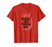 Daddys Little Birthday Girl Dad of The Birthday Girl Couronne T-Shirt, Homme, Rouge, L