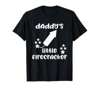 Daddy's Little Firecracker Patriotic 4 Juillet américain T-Shirt Graphique avec Valeur