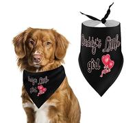 Daddys Little Girl Dog Bandanas Triangle Bavoirs pour Chien Mignon Foulard pour Animal de Compagnie Foulard pour Petit, Moyen et Grand Animal de Compagnie
