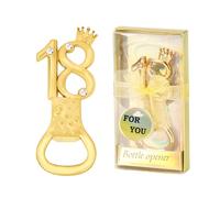 DADEA 1 décapsuleur 18 ans, ouvre-bouteille 18 ans anniversaire doré avec couronne, ouvre-bouteille bonbonnière 18 ans ouvre-bouteille 18 ans mariage bonbonnières 18 ans anniversaire (1P 18)
