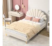 DADEA Lit pour fille 140 x 200 cm, lit une place et demie pour fille, tête de lit pour fille, lit 140 x 200 lits simples pour filles, lits jumeaux, facile à assembler, sauf matelas