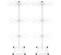 DADEA Lot de 2 présentoirs à bijoux rotatifs réglables à 3 niveaux, présentoir en métal à suspendre pour bijoux, porte-clés, boucles d'oreilles, collier (largeur 71,1 cm)