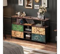 DADEA Meuble TV, LED Banc TVMeuble TV Bois avec 4 tiroirs, 108×29.8×76.8 cm MeubleTélé, coloré MeubleTV ChambreMeuble TeleMeuble SalonMeuble Chambre (coloré, 108 cm 4 tiroirs)