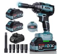 DADEA meuleuse 125mm, 21V meuleuse d'angle, 6 vitesses réglables avec 2 batteries, 9000RMP meuleuses d'angle, angle grinder, disqueuse 125mm (C, cle a choc)