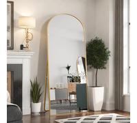 DADEA Miroir Pleine Longueur, 180 x 80cm, Miroir arqué doré surdimensionné avec Support, Cadre en Alliage d'aluminium, Miroir Pleine Longueur, Miroir sur Pied en Verre trempé, Miroir intégral