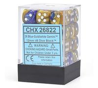 Dadi D6 Gemini Blue-Gold w/White (36)