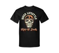 DADI DIGAO Biker Lifestyle Ride Till Death Motorcycle MC Style T-Shirt Black L