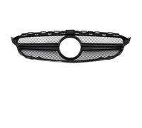 D'admission Avant Grille Calandre Pare-chocs Avant Pour Benz Classe C W205 2015-2018 C180 C200 C250 C300 Calandres Course Chromées Noires Diamants Capot Maille Grill(AG-Glossy Black)