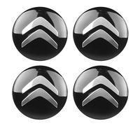 DADYM 4 x 60mm Cache moyeu pour Citroen C1 C2 C3 C4 C5,Autocollant 3D Silicone Cache-Moyeu avec Voiture Logo Cache Moyeux Autocollant Protection Jante Roue Badge,Black