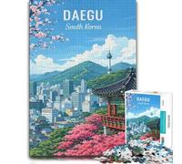 Daegu South Korea Cityscape with Pagoda Puzzle en Bois 1000 pièces | Puzzle pour passionné - cadeau du Nouvel An pour passionné avec activité d'intérieur le w nd.